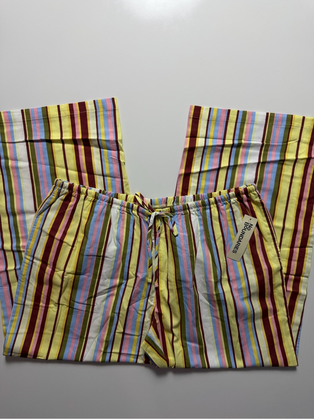 NWT No Boundaries Multicolor Striped Beach Pants, Size XXL